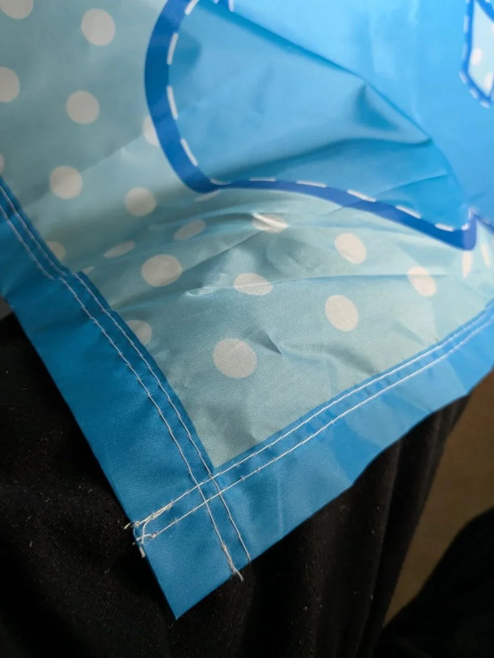 VTG It's A Boy Garden Flag Large Banner Blue Teddy Bear Polka Dot Baby Shower